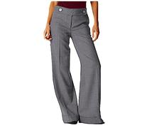 FeiBeauty Jumpsuit Damen Elegant Lederhose Damen Bikini Hose High Waist Damen Frauen Einfarbig Elegant Weite Hosen Elastische Bund Hohe Taille Gerade Freizeithose Strumpfhose Ohne Fuss (Grau, Xs)