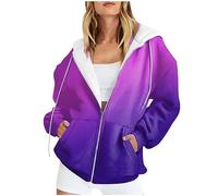 FeiBeauty Kapuzenpullover Damen Sweatshirt Jacke Gradient Langarm Mit Kapuze Zipper Kapuzenjacke Leicht Blouson Sommer Frühling