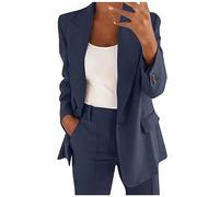 FeiBeauty Leichter Sommerblazer Damen Blazer Anzug Set Elegant 2 Teiler Jacke Sweatblazer Fleecejacke Cardigan Sommer Lederjacke Mit Kapuze