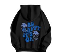 FeiBeauty Oversized Hoodie Damen Oversize Backprint Langarm Pullover Mit Kapuze Frauen Übergangs Warm Kapuzenpullover Tops Teenager Mädchen