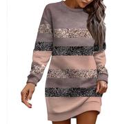 FeiBeauty Schmetterling Kostüm Damen Festival Outfit Sommerkleider Glitzerkleid Partykleid Fransenkleid Winterkleider Leopardenmuster