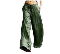 FeiBeauty Shapewear Damen Anzughose Damen Shape Unterhose Damen Frauen Locker Einfarbig Weite Hose Vintage Breites Bein Niedrige Taille Lange Freizeithose Matschhose MäDchen (ArmeegrüN, S)