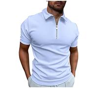 FeiBeauty T Shirt Herren Schwarz Tshirt Schwarz Herren Sommerhemd Herren Langarm Polo Shirts Herren Kurzarm Männer Revers Hemd Mit ReißVerschluss Einfarbig Casual Kurzarmhemd Modische Herren Hemden