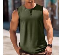 FeiBeauty Tank Top Herren Hemden Tanktops Männer Einfarbig Ärmelloses Shirts Button Down Henley Shirt T.Shirts