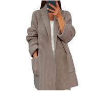 FeiBeauty Winterjacke Damen Strickblazer Teddyjacke Leichter Sommer Cardigan Regenjacken Winter Jacke Frau Long Strickjacke Langer Wintermantel