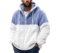 FeiBeauty Winterjacke Herren Mit Fell College Jacke Kapuzenpullover Sweatjacke Gefüttert Aus Plüsch Baumwolle