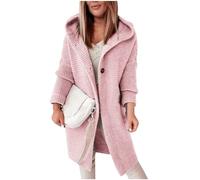 FeiBeauty Wintermantel Damen Lang Strickjacke Warm Steppjacke Übergangsjacke Bulletproof Vest Jeans Jacket Strickpullover Winter Sweatshirt Jacke Schwarz