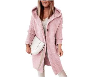 FeiBeauty Wintermantel Damen Lang Strickjacke Warm Steppjacke Übergangsjacke Bulletproof Vest Jeans Jacket Strickpullover Winter Sweatshirt Jacke Schwarz