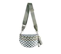 FEIBOON Damen-Umhängetasche, geräumige Gürteltasche mit Karomuster, Crossbody-Tasche mit doppeltem Reißverschluss, verstellbarer und abnehmbarer breiter Schulterriemen
