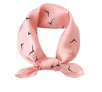 FEIBOON Halstuch aus Maulbeerseide, 53,3 cm, klein, quadratisch, Schal, Halstuch, Bandana, Halstuch, Kopftuch für Damen, Rosa Vögel