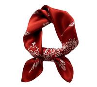 FEIBOON Halstuch aus Maulbeerseide, 53,3 x 53,3 cm, klein, quadratisch, Schal, Haarschal, Bandana für Damen, in Geschenkverpackung, Roter Cashew, 21in