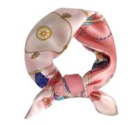 FEIBOON Halstuch aus Maulbeerseide, 53,3 x 53,3 cm, klein, quadratisch, Schal, Haarschal, Bandana für Damen, in Geschenkverpackung, Pinke klassische Kette, 21in