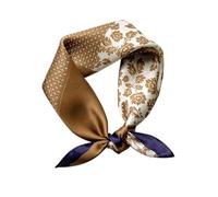 FEIBOON Halstuch aus Maulbeerseide, 53,3 x 53,3 cm, klein, quadratisch, Schal, Haarschal, Bandana für Damen, in Geschenkverpackung, Kaffee-Weiß, 21in