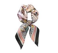 FEIBOON Schal aus 100 % reiner Maulbeerseide, quadratisch, 66 x 66 cm, für Damen, Halstuch, Kopftuch, Haarband, Bandana, in Geschenkverpackung, Pink Classic-2, 21in