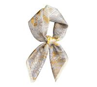 FEIBOON Schal aus 100% reiner Maulbeerseide, quadratisch, 68,6 x 68,6 cm, für Damen, Halstuch, Kopftuch, Haarschal, Bandana, in Geschenkverpackung, Beige, Gelb, Grau, 21in