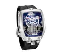 FEICE FM666 Automatik Analog Herrenuhr Skelett Großes Gehäuse Mechanische Armbanduhr Automatikuhr Schwarz Silber Modern Kautschukarmband