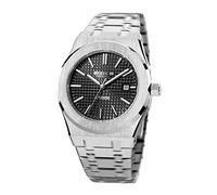FEICE Herren-Armbanduhr, mechanisch, Automatikuhr, 5 ATM, wasserdicht, Edelstahl, Luxus-Uhren, lässig, Business, Armbanduhr, elegante Uhr für Herren, FM019, Schwarz, Schwarz, Mechanische, automatische