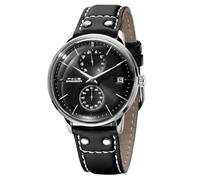 FEICE Herren-Automatikuhr, mechanische Uhr, Edelstahl, Lederband, Uhren, analog, gebogen, spiegelnd, gebürstete Oberfläche, lässige elegante Uhren für Herren, FM212 (schwarz)