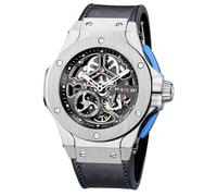 FEICE Herren-Skelett-Automatikuhr, analog, mit Edelstahl-Saphir-Spiegel, schwarzes Silikonarmband, FM701