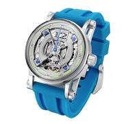 FEICE Skelett Automatik Analog Herrenuhr mit Silikonarmband Blau aus Edelstahl Ø44 mm FM501
