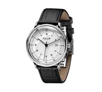 FEICE Ultradünne automatische Herrenuhr im Bauhaus-Stil, mechanisches Uhrwerk, weißes Zifferblatt, Lederarmband, analog, dreizeigerer, lässig, elegante Uhr, Herrenuhr - FM221Pro (schwarz)
