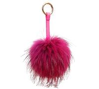 Damen Pom Pom Bommel Anhänger Taschenanhänger Schlüsselanhänger für Handtaschen, Rückspiegel im Auto (Pink)