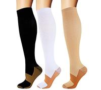 feifanshop Kupfer Kompressionsstrümpfe Stützstrümpfe Reisestrümpfe Kniestrümpfe für Männer Frauen 3 Paar für Laufen Sport Medizin Gemischt EU 40-43
