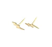 FEIHUI Ohrstecker Silber,Kreative Bi-Fold Blitz Einfache Gothic Hypoallergen S925 Sterling Silber Ohrstecker Ohrringe Exquisiter Schmuck Für Damen Herren Mädchen Heiraten Beste Freunde,Golden