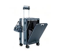 feilario Aluminium-Rahmen, Polycarbonat, Hartschalen-Spinner-Räder, Gepäck, 52 x 38 x 22 cm, Fluggesellschafts-zugelassen, integriertes TSA-Schloss, Handgepäckkoffer, mit Getränkehalter, USB-Anschluss
