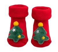 FeiliandaJJ Rasselsocken Baby Jungen Mädchen Weihnachten ABS rutschfeste Socken Baumwolle 3D Tiermotive Weihnachtssocken Babysocken Bodensocken 0-3 Jahre