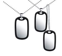 Feilok 2 Stück Herren Damen Halskette Edelstahl mit Doppelt Militär Armee Erkennungsmarke Dog Tag Ausrüstung Anhänger Halskette für Jungen