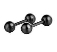Feilok 2 Stücke Herren Damen Ohrringe, 5mm Kugel Edelstahl Ohrstecker, Schwarz