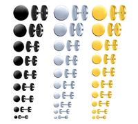 Feilok 30 Paar Edelstahl Herren Ohrstecker Creolen Tunnel Ohrringe für Damen Fakeplug Fake Plug Ohrringe Pierced Earrings Stud Earrings Set 3-14mm Silber Schwarz Gold
