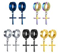 feilok 5 Paare Ohrringe Edelstahl Kreuz Ohrstecker Helix Piercings Ohrstecker Ohrringe Set Männer Mädchen Damen Creolen