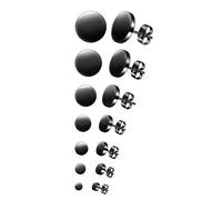 Feilok 7 Paar Edelstahl Herren Ohrstecker Creolen Tunnel Ohrringe für Damen Fakeplug Fake Plug Ohrringe Pierced Earrings 3 4 5 6 8 10 12mm Schwarz Mens Womens Stud Earrings Set