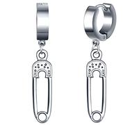 feilok Edelstahl Creolen Männer Ohrstecker Ohrringe für Damen Ohrstecker mit Anhänger Büroklammer Piercing