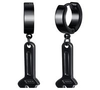 feilok Edelstahl Creolen Ohrpiercing Herren Ohrstecker für Männer Frauen Damen Ohrringe mit Anhänger Schraubenschlüssel