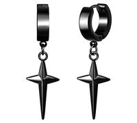 feilok Edelstahl Damen Ohrringe Ohrring für Männer Ohrpiercing Huggie Piercing Ohrstecker für Männer Frauen Schwarz Viereck Anhänger