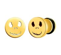 feilok Edelstahl Ohrring für Männer Fake Plug Grimace Gesicht Ohrpiercing Ohrstecker für Männer Frauen Creolen Huggie