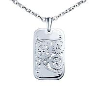 Feilok Herren Damen Kette Militär Armee Erkennungsmarke Anhänger Halskette Herren mit Dog Tag Ausrüstung Anhänger aus Edelstahl