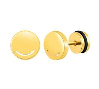 feilok Herren Ohrringe aus Edelstahl Lachen Gesicht Runde Männer Ohrstecker Piercing Ohrringe für Männer Damen Gold