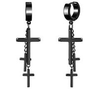 feilok Herren Ohrstecker Creolen Tunnel Ohrringe für Damen Kreuz Ohrhänger kette Ohrstecker-Set Edelstahl Herren Pierced Earrings