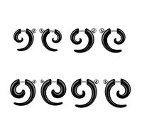 Feilok Unisex Herren Damen Acryl Piercing Spirale Expander Ohrstecker Schnecke Tupfen Plugs Tunnel Ohr Keil Expander Schwarz