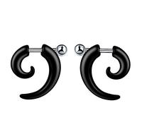 Feilok Unisex Herren Damen Acryl Piercing Spirale Expander Ohrstecker Schnecke Tupfen Plugs Tunnel Ohr Keil Expander Schwarz