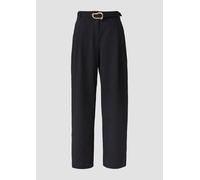 Fein gestreifte Wide-Leg-Hose mit Textilgürtel 42/REG schwarz 2164430.99G0.42_REG