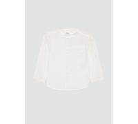 s.Oliver Fein gestreiftes Baumwollhemd in Leinen-Optik weiß 92