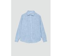 Fein gestreiftes Baumwollhemd in Leinenoptik 170/176 blau 2161966.55N1.170_176