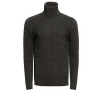 Fein gestrickter Turtleneck-Pullover mit V-Muster S