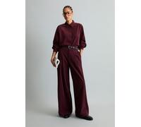 Hemdbluse MARC O'POLO DENIM, Damen, Gr. S, rot (mahagony jam), Cord, Obermaterial: 100% Baumwolle, unifarben, regular fit hüftbedeckend, 1-Knopf-Manschette, Blusen Hemdbluse, aus reiner Bio-Baumwolle,