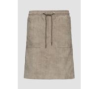 Feincord-Rock mit Elastikbund und Taschen 34 braun 2157207.8530.34